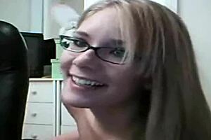 young girl performs on webcam for couple