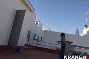 Check out this voyeur video of a mature brunette sunbathing.