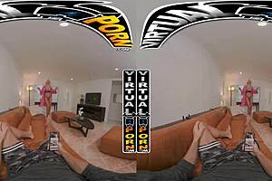 Busty blonde stepmom Brittany Andrews riding dick POV