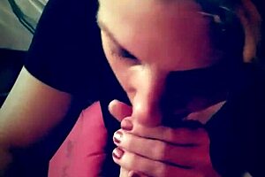 When alone, horny stepmom sucks stepson Chris Stone's cock until he cums on Sarah Slate.