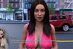 Outdoor Playtime: Cartoon Brunette Receives Handjob in Nature