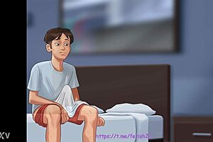 Saw her masturbate and helped cum in SummerTimeSaga 2 taboo scene