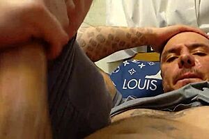 Watch this milf suck my big cock? It's so huge, she can barely handle it all.