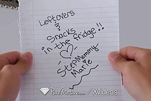 Is this puremature step mom really tasting her step son's big dick? The blonde milf with a horny look in her eyes