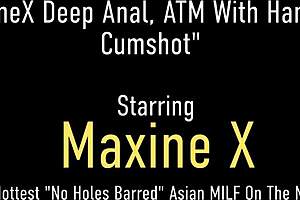 Blonde milf Maxine X rides anal