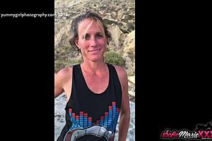 sofie marie teases with her natural tits on the beach, so irresistible