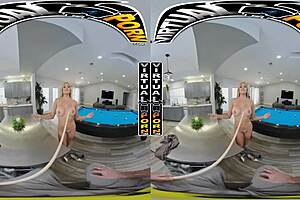 Playing virtual billiards with hot Latina milf Caitlin Bell is so fun
