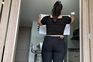 mature latina milf creampied in missionary position