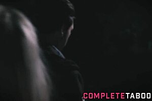 Blonde teen tribs busty MILF's pussy hard.