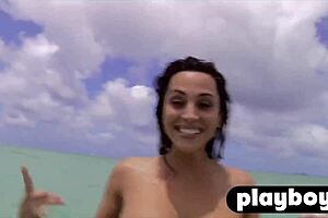 four perfect lesbians get wet playing outdoors