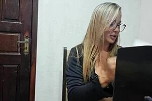 Smart accountant solves everything with a hard cock