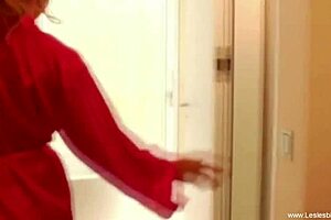 sexy and wet lesbian lovers play with strapon dildo