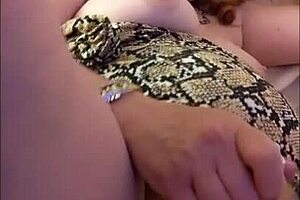 Hotwife Steffi's Snake Skin Pussy Dance Gets Dirty and Biting