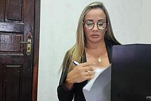 Smart accountant solves everything with a hard cock