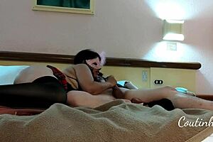 My asexual latina friend jerks me off in hotel room