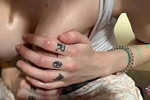 Slut Gives Intense Oily Tit Job