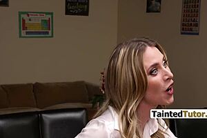 bullys stepmom gets dominated by principal on desk in college