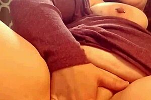 Redhead bbw milf engages in solo masturbation session