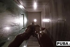 Sexy jezebelle bond films herself taking a bath