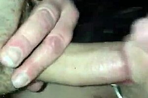 young guy gets his big cock sucked by an older mature woman in a deep blowjob session