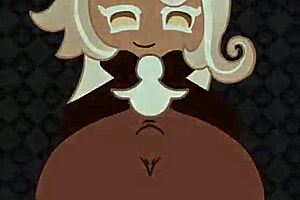 latte cookie titfucks big cock, cums on tits.