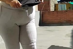 Sammy Owens sunbathing, showing off her big tits and ass on webcam