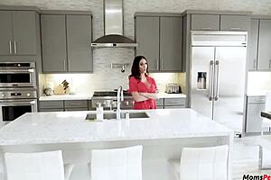 Stepmom Blows Stepson While He Cooks In Kitchen