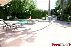 Britney Amber's big tits bouncing as she rides step son's cock outdoors!