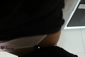 my horny stepson fucked my shaved pussy in the bathroom, creampie and all.