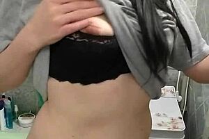 Big juicy booty in bathroom homemade