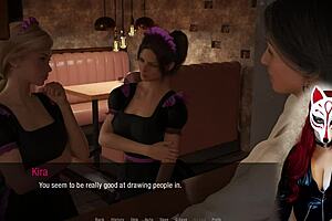 Redhead maid Kate in stockings plays a naughty game