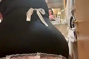 milf maid cleans with anal and pussy holes