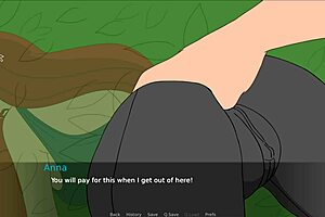 Redhead Anna Gets Stuck in House Secret and Enjoys Cartoon Fun