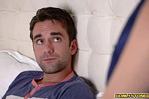 Stepson starts drilling Vanessa Cage's shaved pussy?