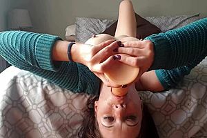 Upside Down Dildo Gag Deepthroat Leaves Me Choking. Can't Believe How Rough It Got!