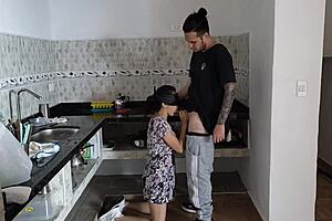raw banging with maid while she cooks