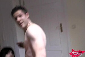 brunette milf with big ass fucks stepdaughter's friend hard!