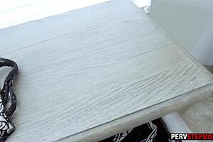 Stepson satisfies busty stepmom with toy.