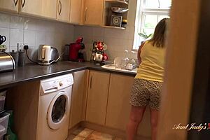 Auntjudysxxx - Fucking Your Busty Stepmom Olga in the Kitchen Pov Experience