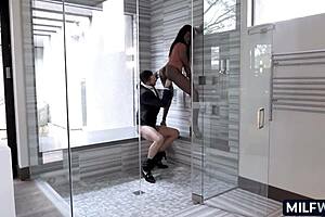 Interracial action unfolds with a hot black cougar.