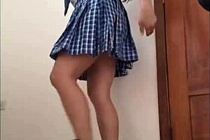Medical porn of über shy Japanese milf dancing erotic at principal’s home