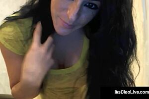 Cleo’s upfront striptease scene with big boobs and seductive!