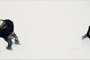 couple has hot sex after snow play.