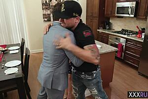 Hot MILF massages perverted lawyer's big cock with her nice big ass 😜