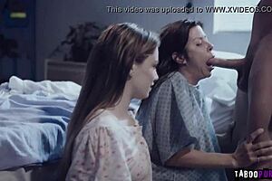 bobbi pulls the orderlys pants down and get on her knees to give him a blowjob