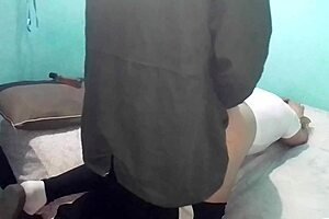 We fuck doggystyle on a cold day in double bed!