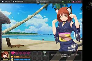 Porn fuck with an adult cam milf with an anime inspired game called Huniecam