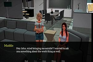 My new family game with teen and milf handjob on big cock.