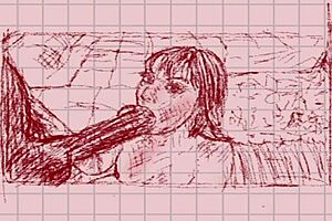 The tutorial animation involves a mature woman with a man with a large erected organ offering her a blowjob in a Hentai drawing
