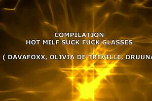 Hot MILF, you suck that big dick with glasses, Dava Foxx style